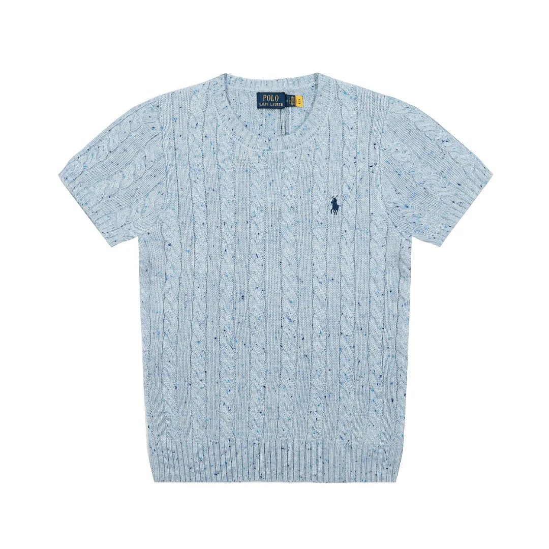 P166 💰 "Top quality" Style number: DS058# (on sale all year round) [Ralph Lauren wool blended pony embroidered logo twist knitted short sleeves] ✅Ralph Lauren gradient multi-color dot versatile hemp knitted round neck short sleeves for all seasons ✅15% merino cotton wool 85% wool blended clean and clear texture ✅ZP quality 1:1 version Scan the code to enter the GF website Counter quality ✅Details and quality are the only one in Guangzhou. Imported quality wool. Focus on high-end. Cost-effective. Needless to say good quality. ✅Restore the original version. The maximum size can be worn up to 150 pounds. Loose, comfortable and stress-free.